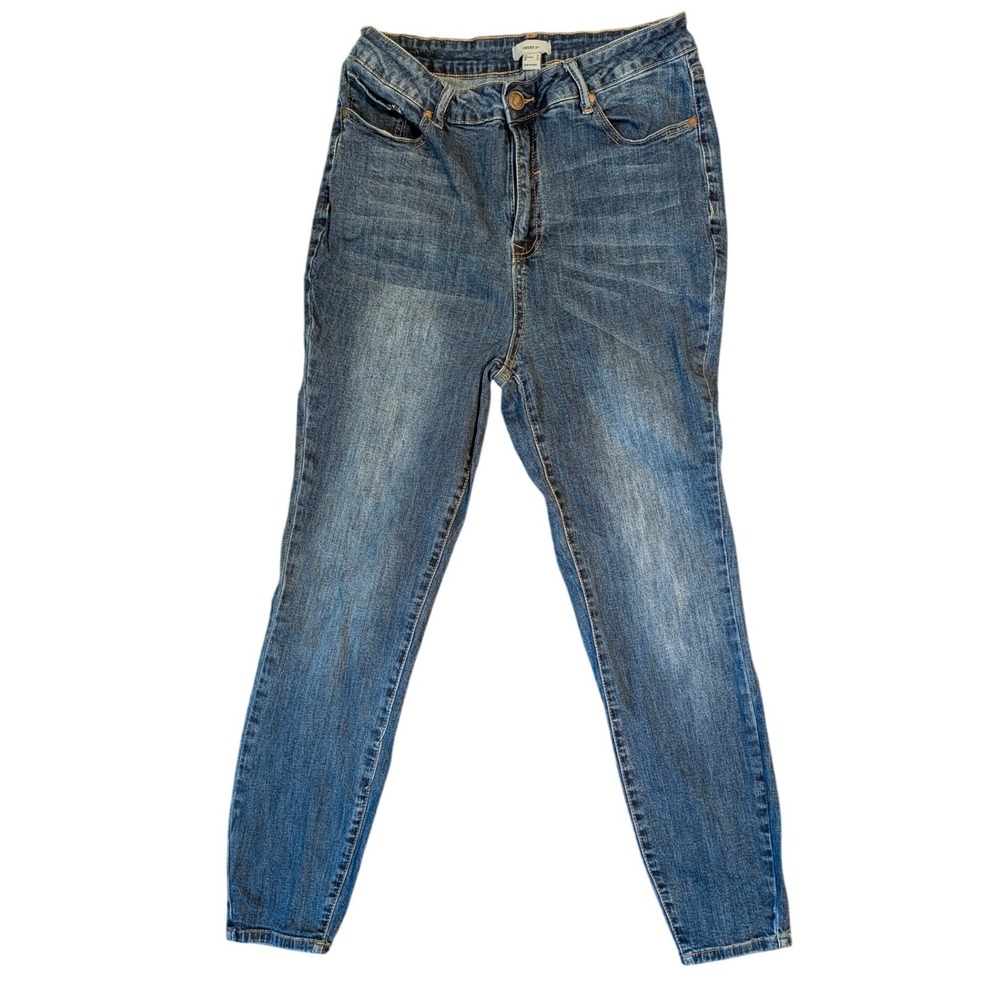 Forever 21+ Plus Size High Waisted Skinny Jeans Medium Wash Blue Size 14